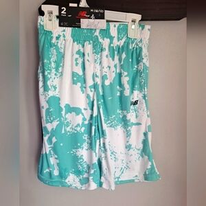 2Pk New Balance Green Tie - Dye Abstract & Black Shorts